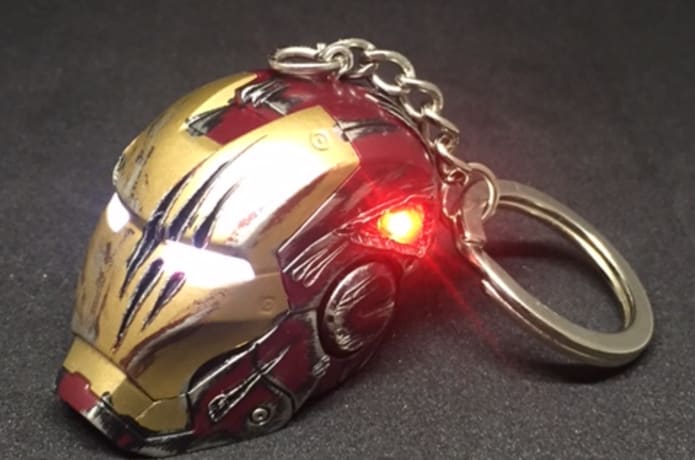 Iron man keychain with light hotsell