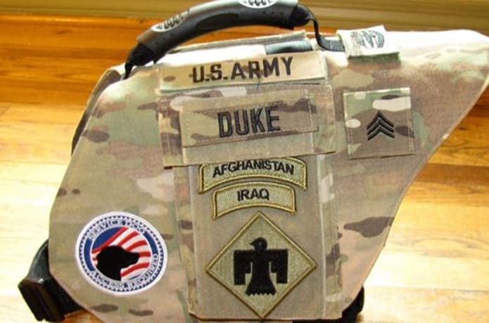Military style service dog vest store