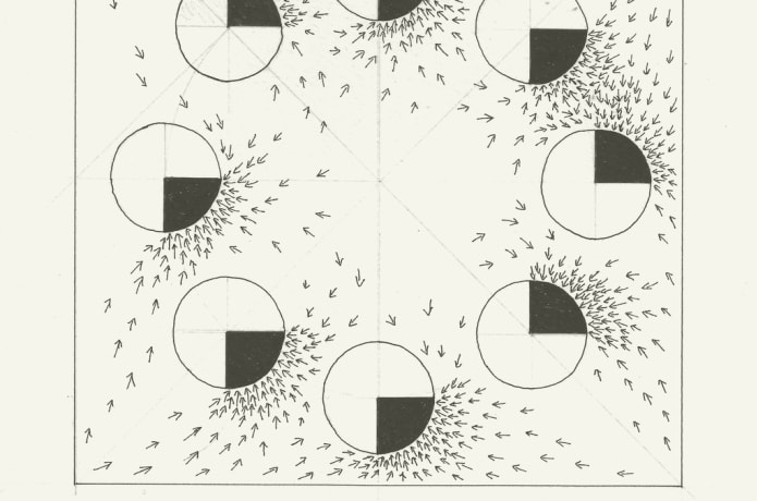 Part of the magnetism and fluid dynamics series of studies. Ink drawing on A4 160gm cartridge paper.
