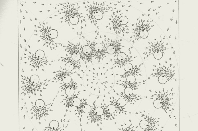 Part of the magnetism and fluid dynamics series of studies. Ink drawing on A4 160gm cartridge paper.
