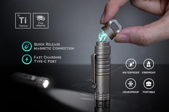 好評 Titanium Indiegogo | Flashlight Release Quick Rechargeable その他