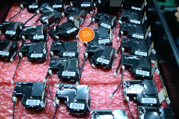 PVT production: light engine assembly for bottom chassis