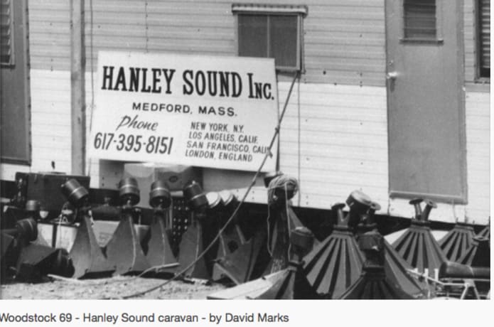 Hanley Sound Trailer at Woodstock Festival (notice Medford Ma!! on sign!!) photo by David Marks
