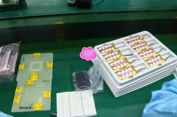 PVT production: lithium polyimide battery sub assembly  preparation to mount on chassis bottom