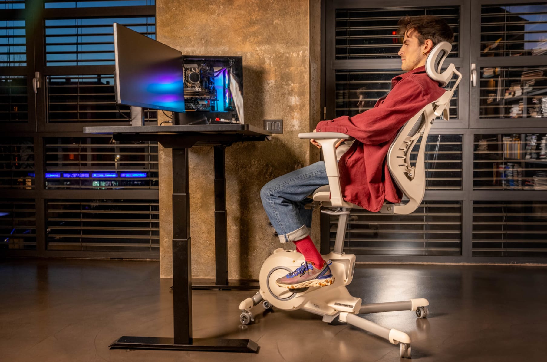 Stationary bike desk discount chair