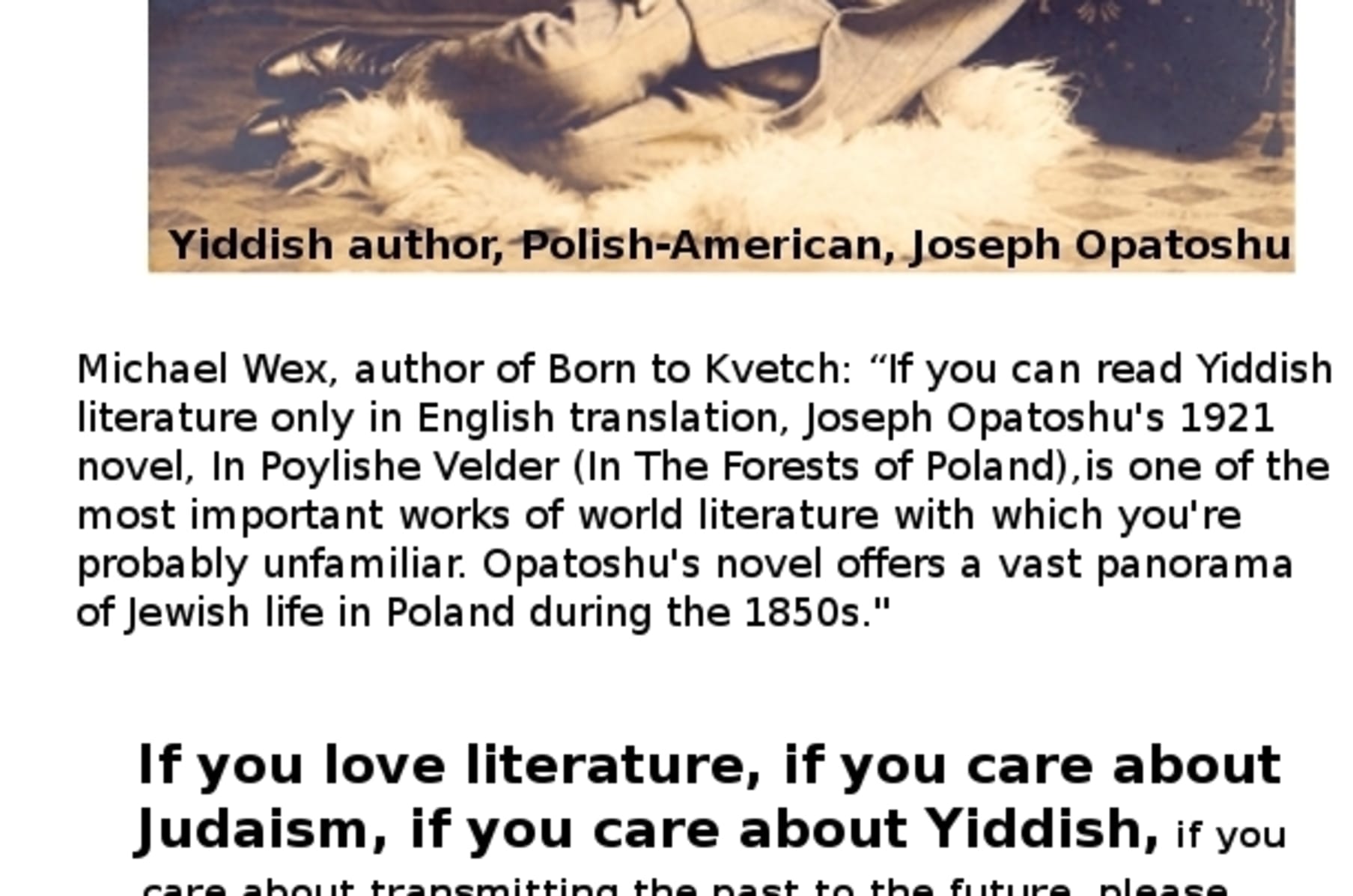 New Authorized Translation Of A Classic Yiddish Novel Into English