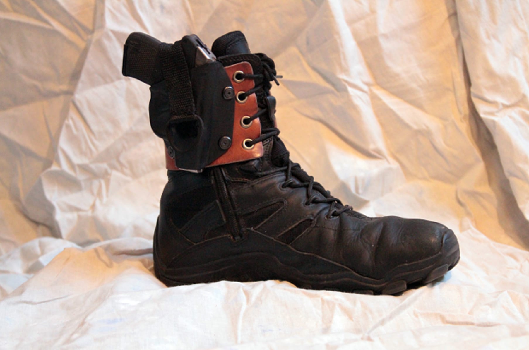 Boot Mounted Holster With Laced In Base Indiegogo