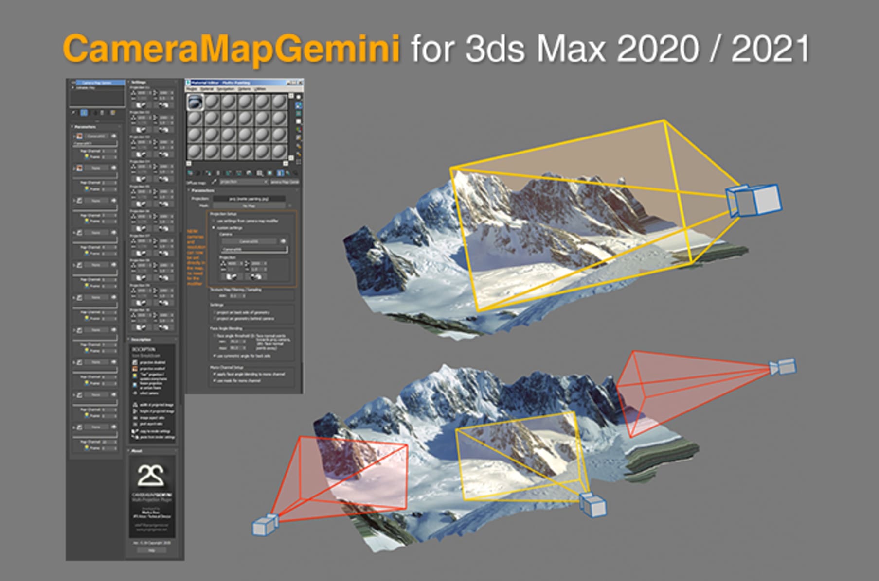 CameraMapGemini 2020 for 3ds Max 2020 & 2021 |