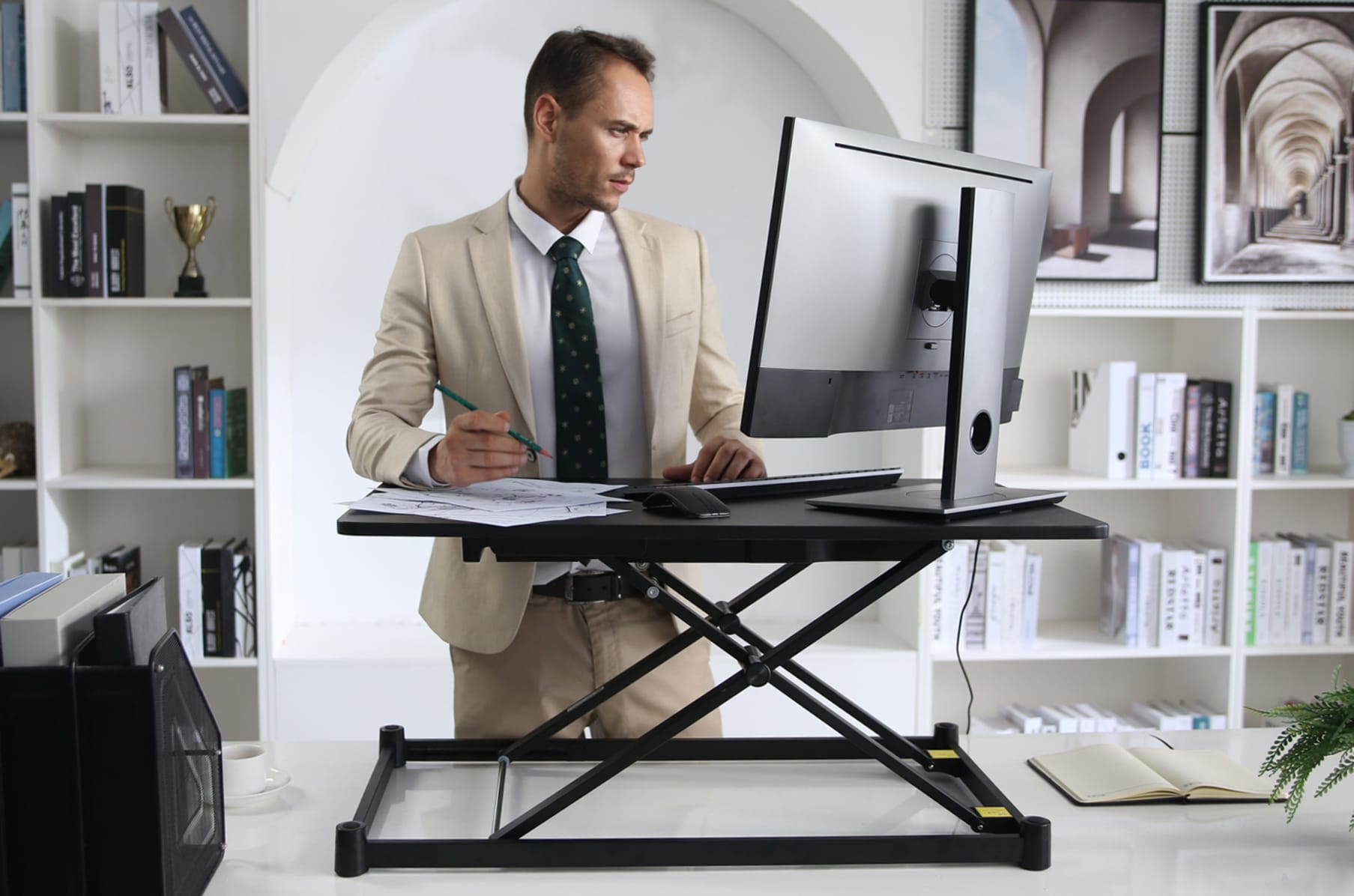 Leband Electric Sit Stand Desk Converter Indiegogo
