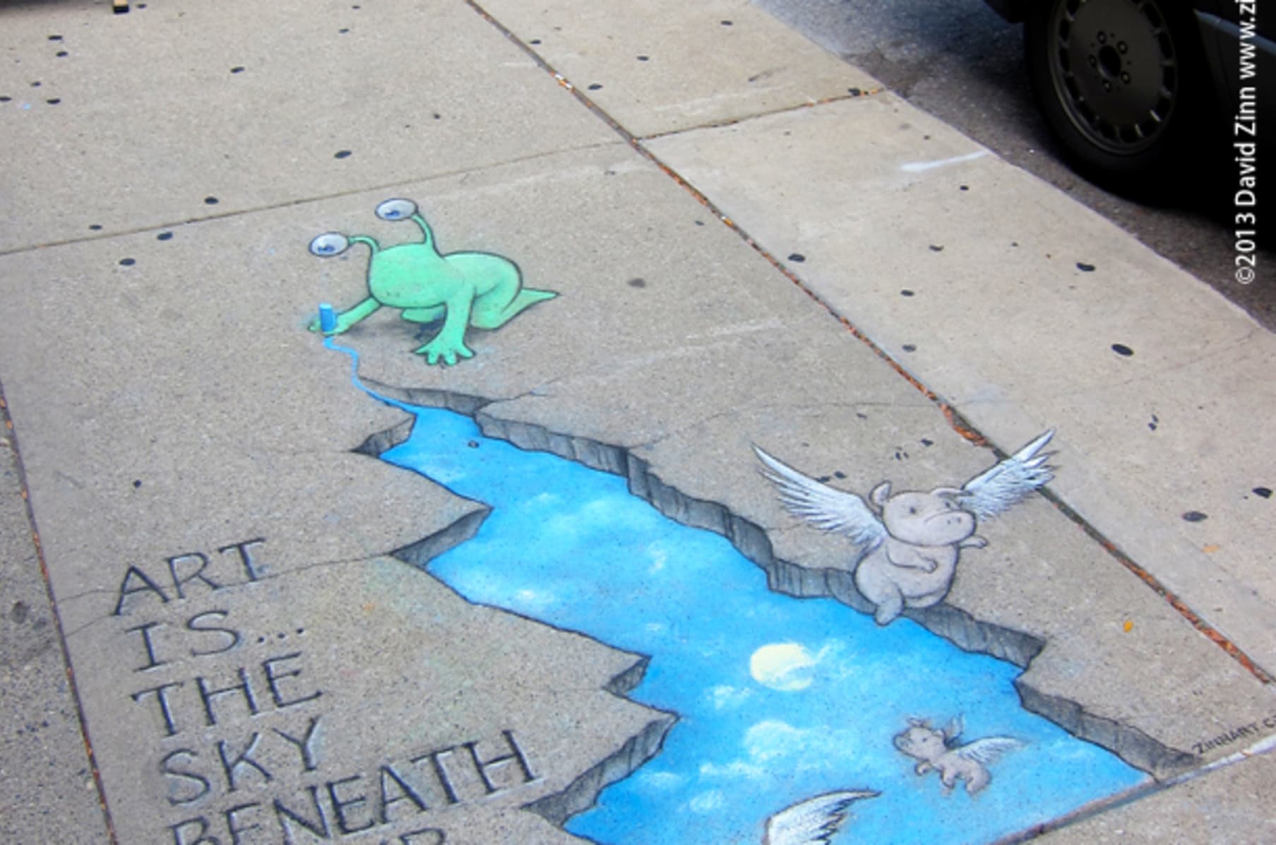 Temporary But Preserved Chalk Art By David Zinn Indiegogo