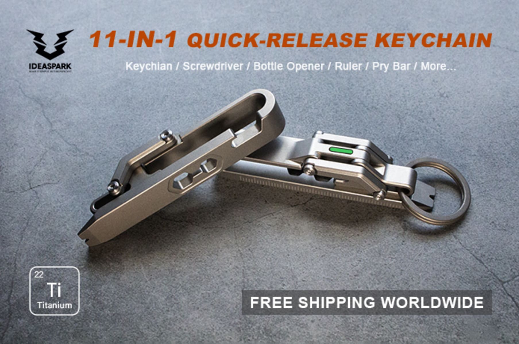 11-In-1 Ti Multifunction Quick-Release Keychain
