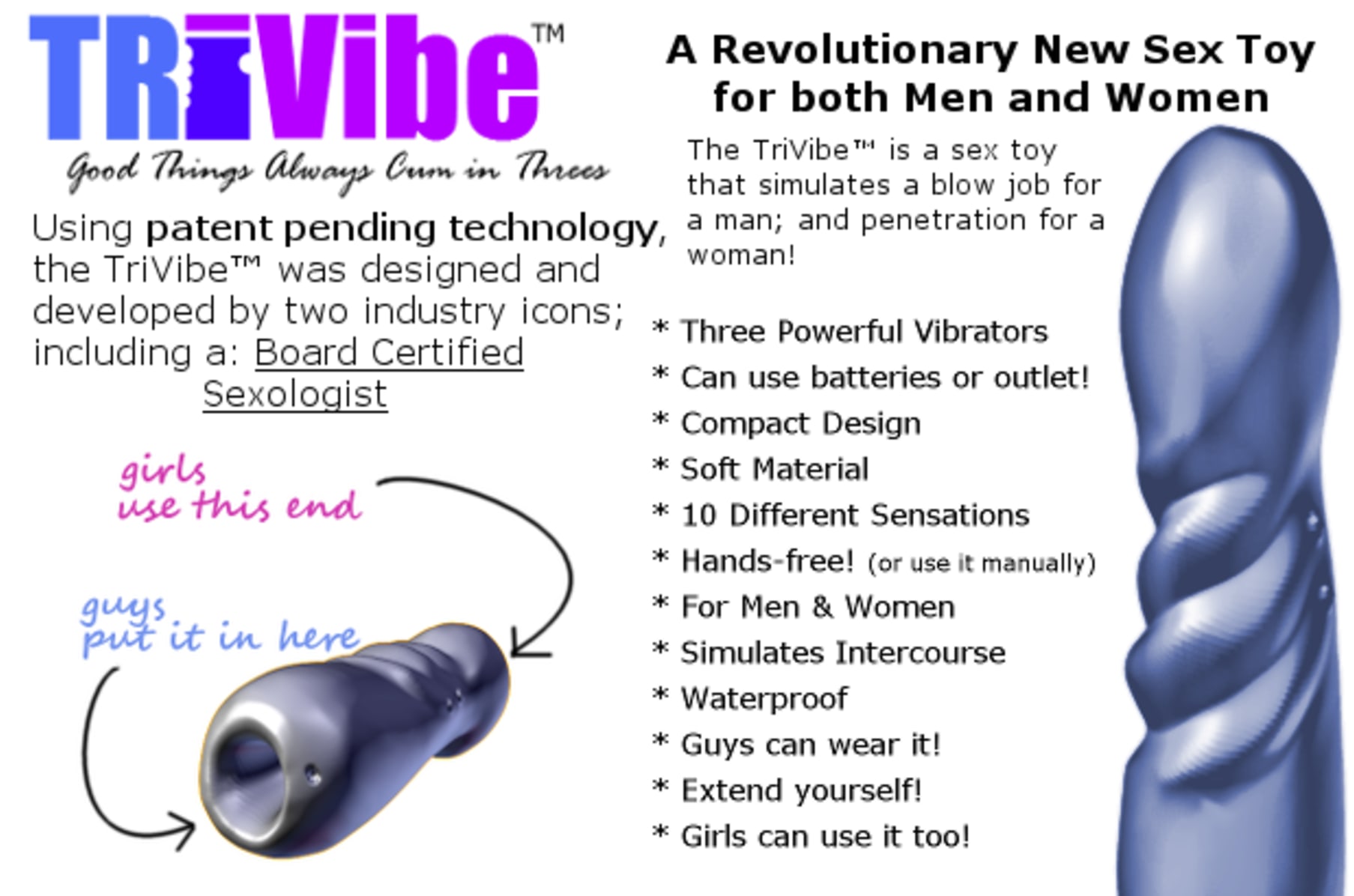 TriVibe Sex Simulation Sex Toy for Men Women Indiegogo