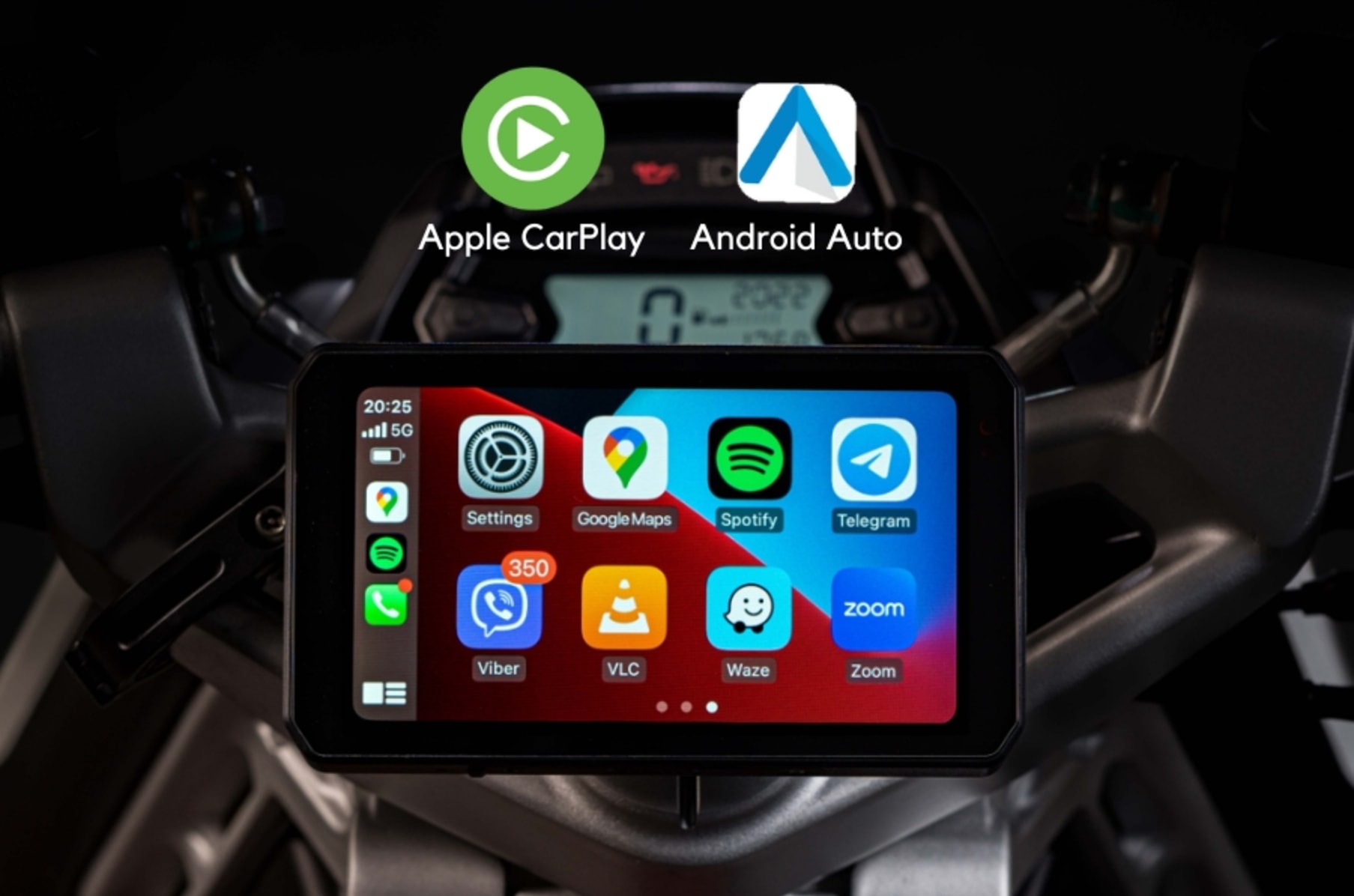 Motorcycle Carplay Android Auto Motorbike Smart Dashboard Display