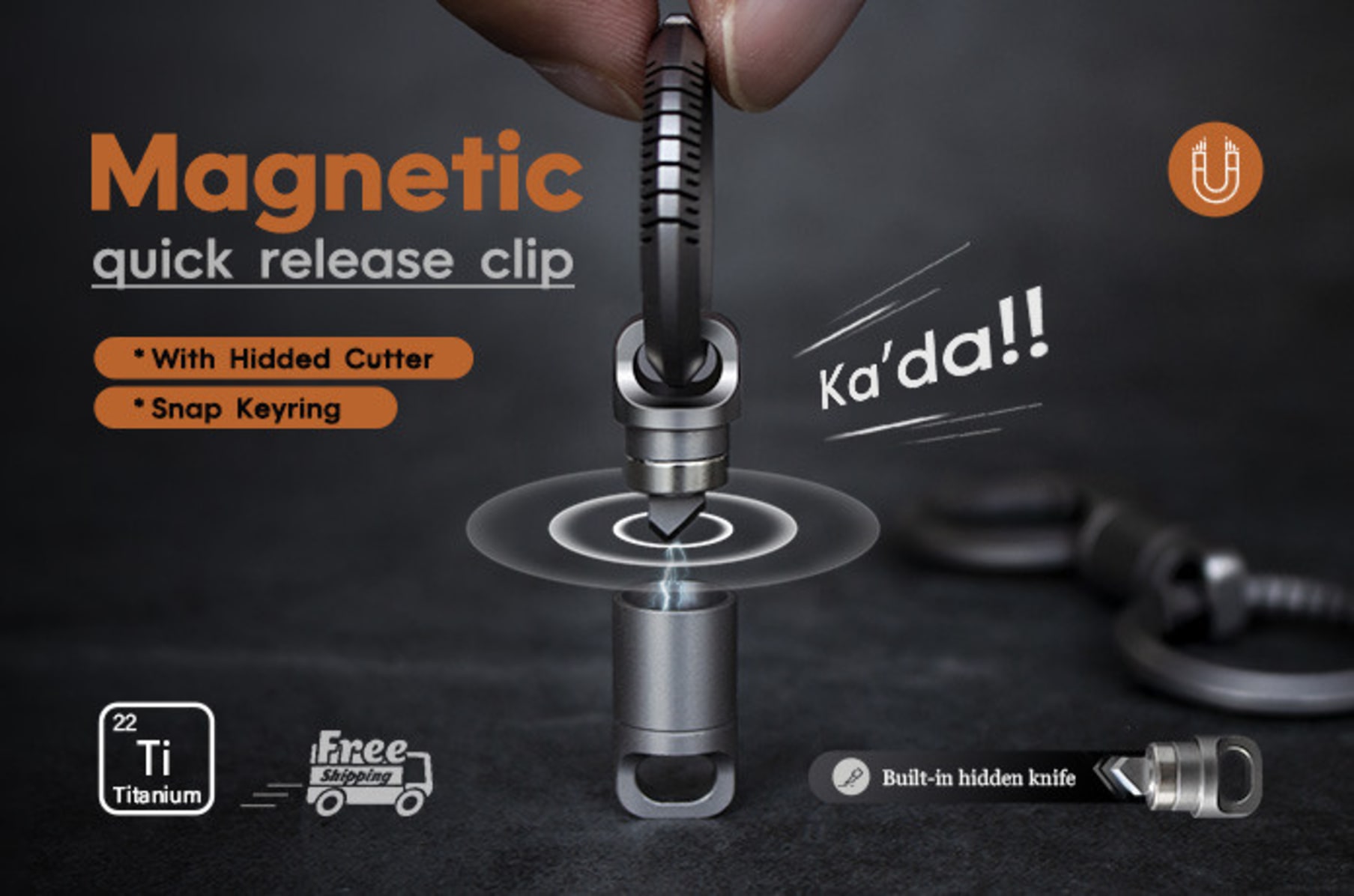 OKNIFE Otacle R1 Magnetic Keychain Connector, Esay Detachable Titanium Key  Ring, Quick Release EDC Accessory for Outdoor