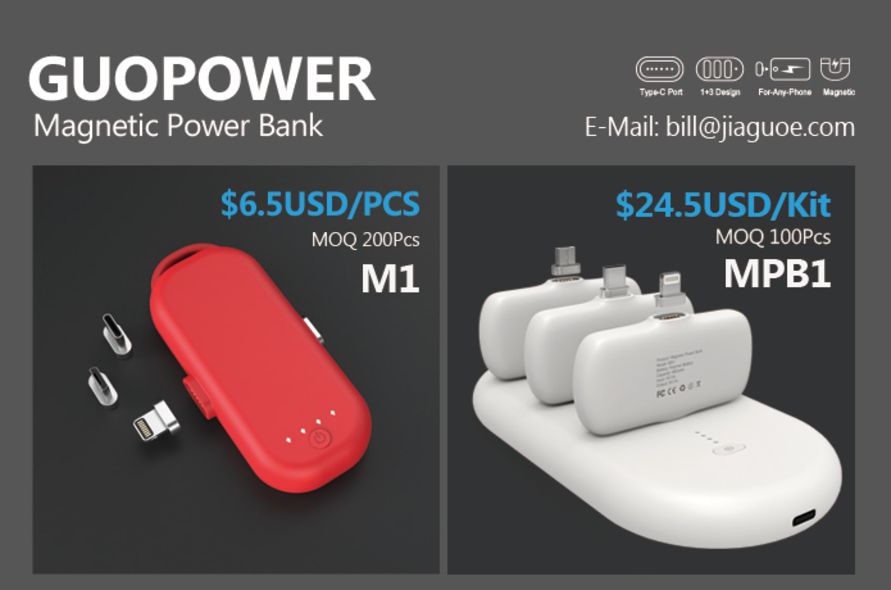 Magnetic sales power bank