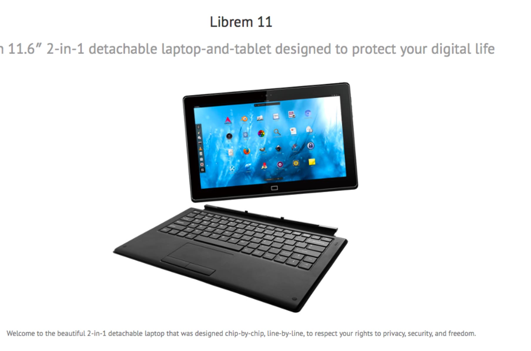 librem 2 in 1 tablet that does not