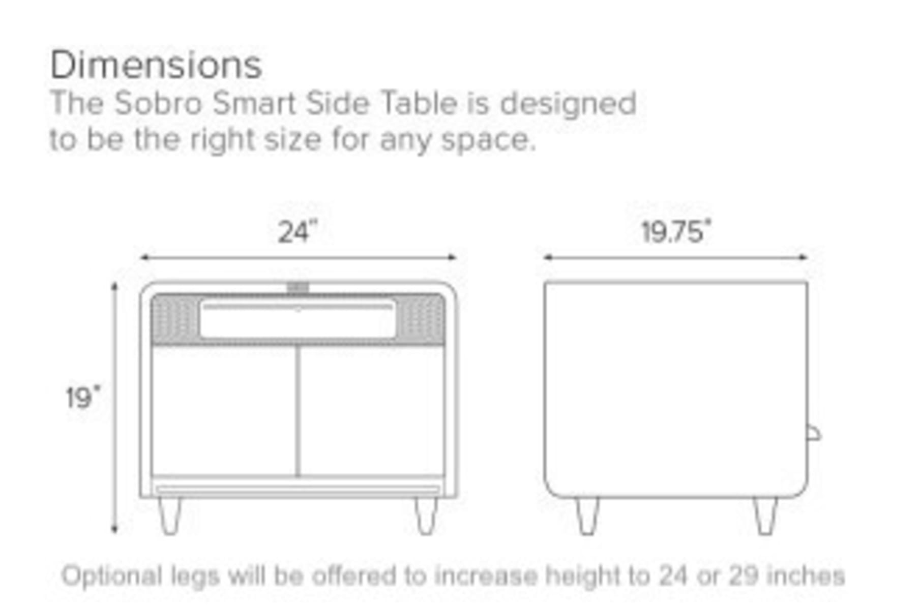 Sobro Smart Side Table with Cooling Drawer ,White