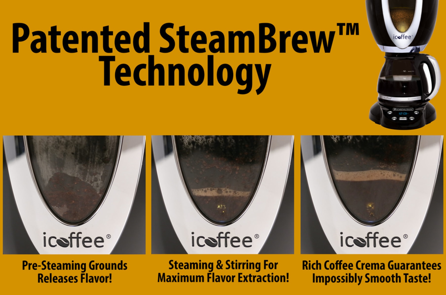 iCoffee by Remington 12-Cup Steam-Brew Coffee Maker