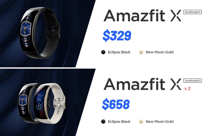 Amazfit X Curved Smartwatch Bow to the Future Indiegogo