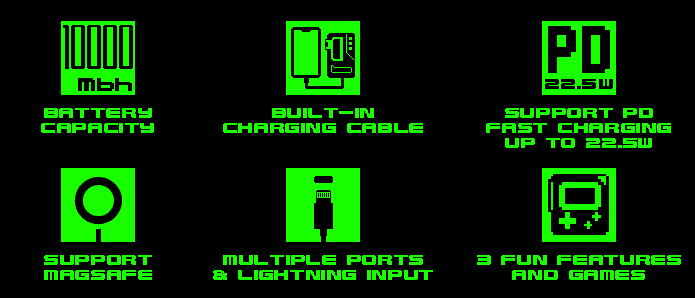 Wizman Green Powerbank: Retro Display&Fun Features | Indiegogo