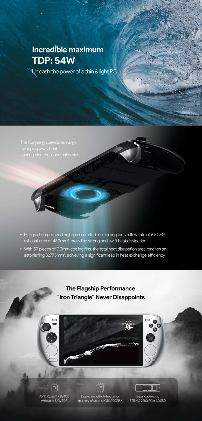 AYANEO KUN:8.4''Screen 8840U Handheld with 54W TDP | Indiegogo