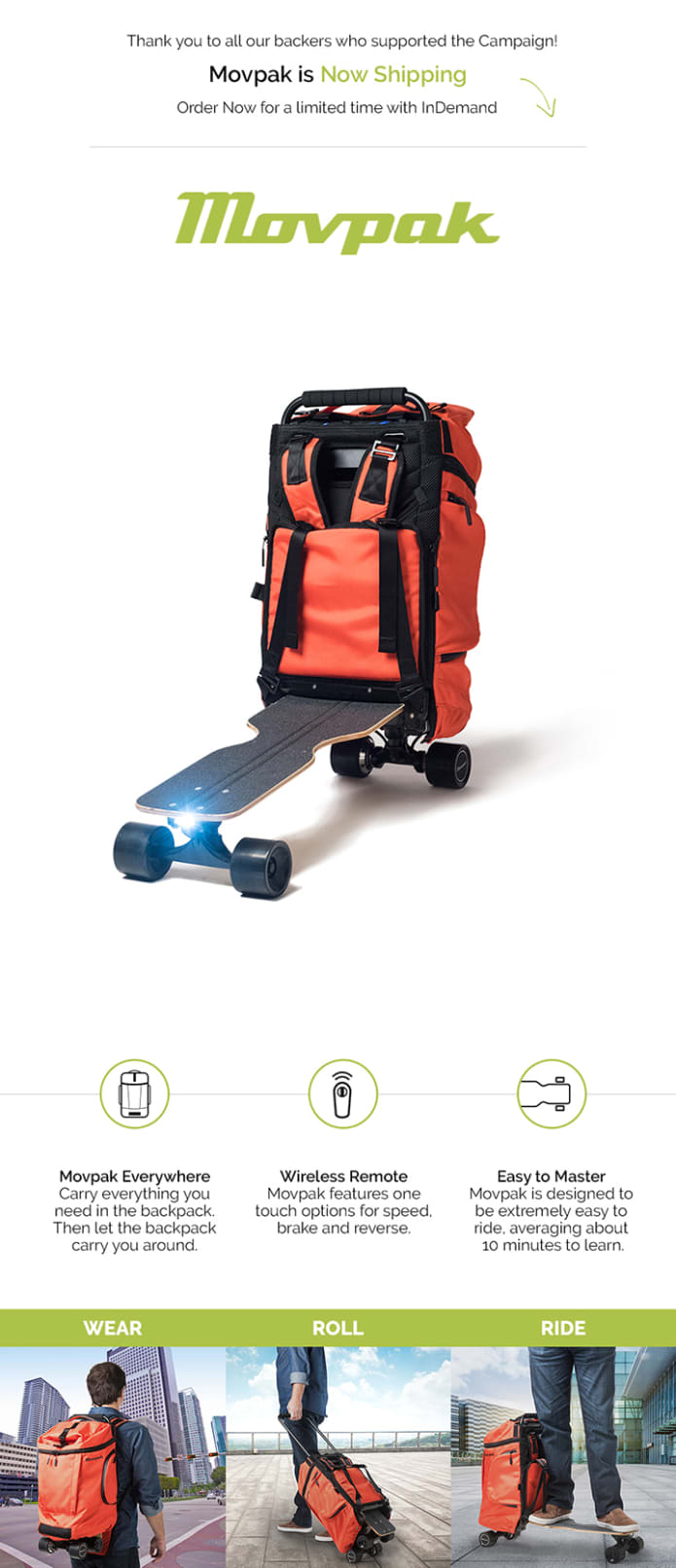 Electric skateboard backpack best sale