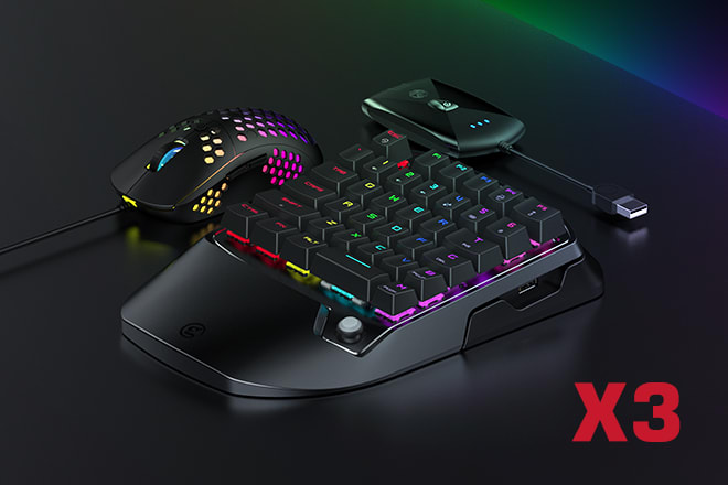 【美品】GameSir VX2 AimSwitch GameSir VX2 AimSwitch Gaming Keyboard Mouse and Adapter for