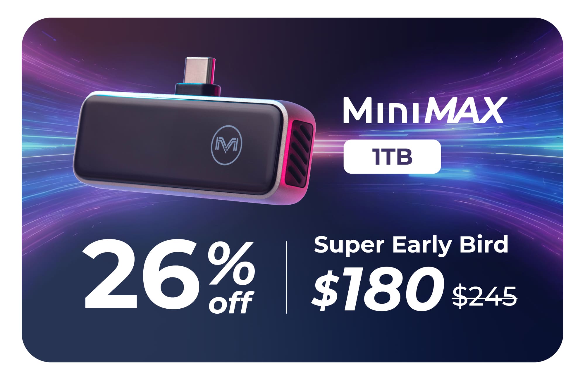 【新品未開封】MiniMAX Portable SSD 1TB maktar Maktar MiniMax Portable SSD | Prelaunch.com