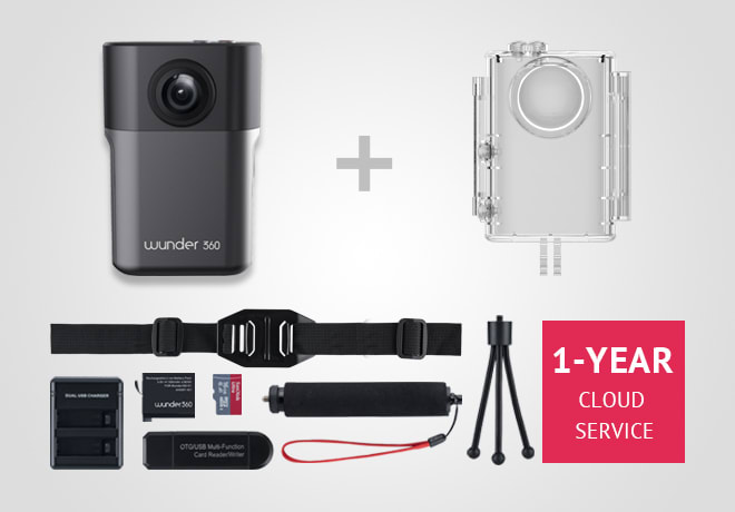 ビデオカメラ wonder360 S1 360°アクションカメラ Wunder360 S1 ブラック 534984 (D) : JOY