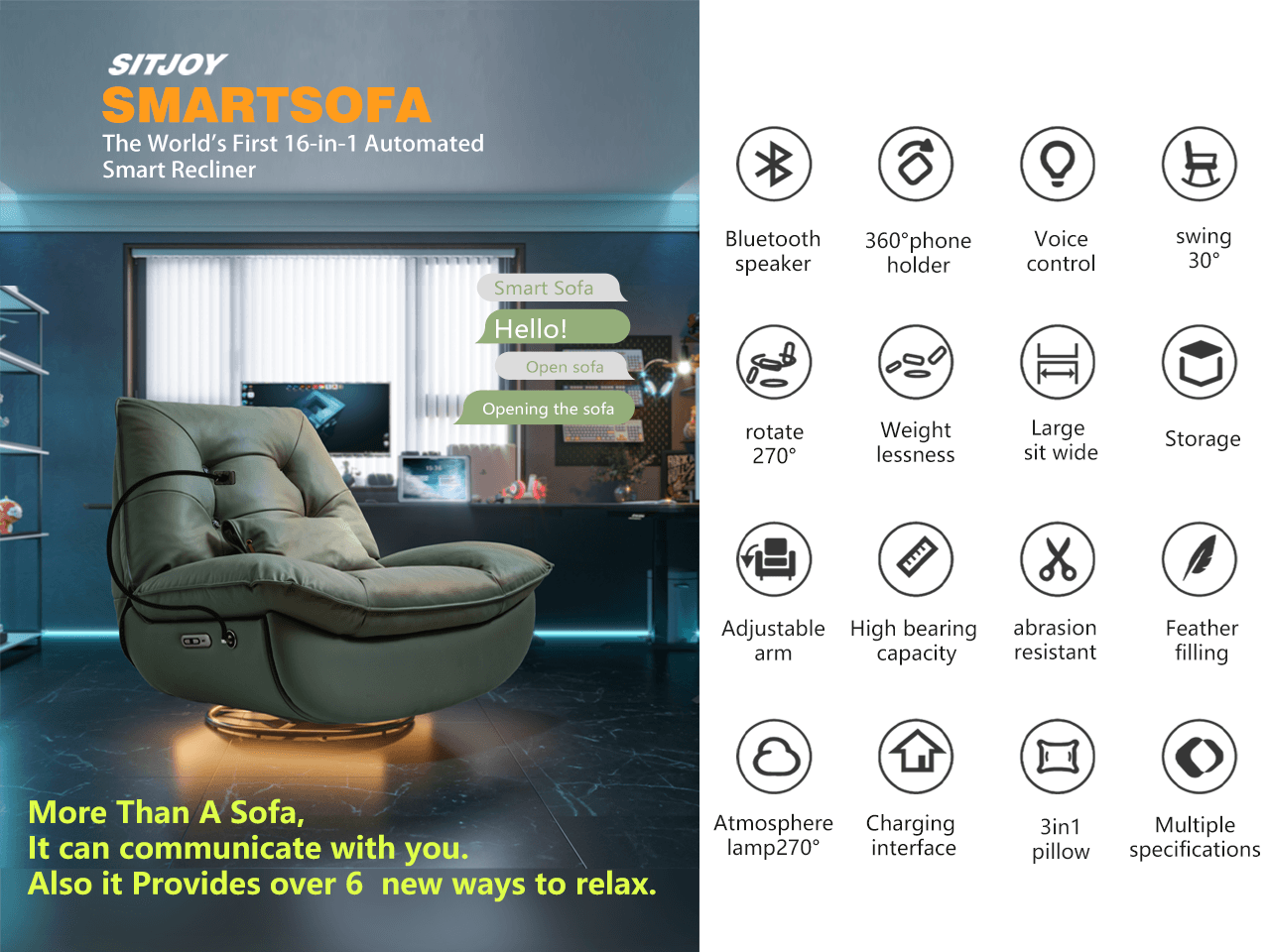 Smartsofa- World's 1st 16in1 Automated Recliner