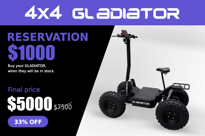 Gladiator 4x4, el scooter eléctrico todoterreno más grande y fuerte que  saldrá en el 2023, Electromovilidad, Autos eléctricos, TECNOLOGIA