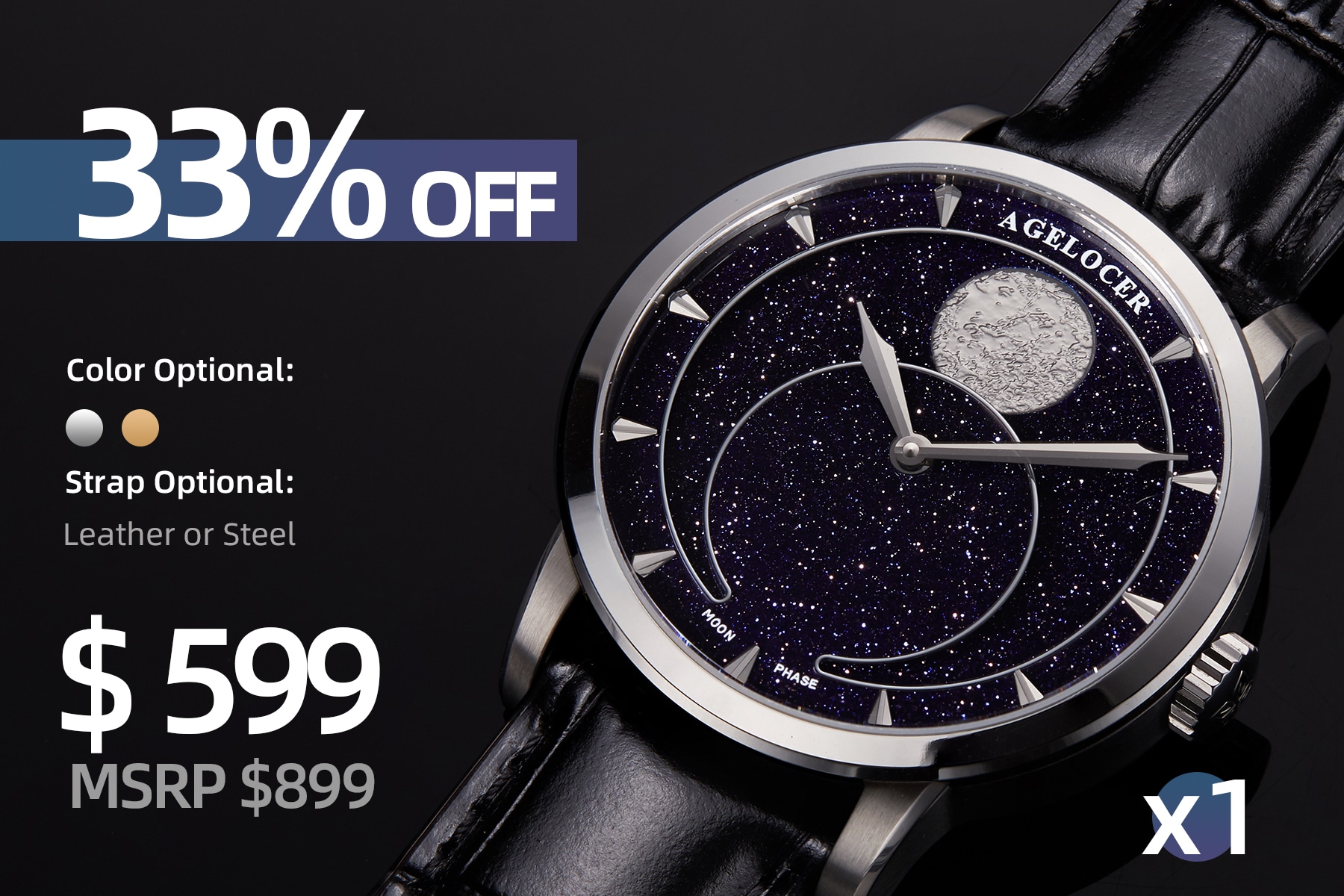 Agelocer Moonphase Automatic Watch & Stardust Dial | Indiegogo